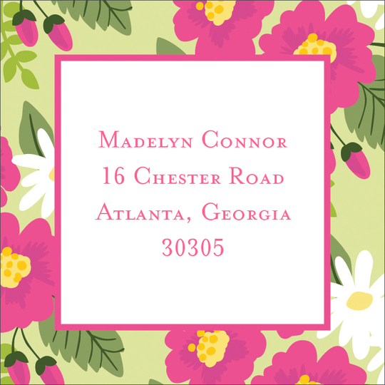 Lillian Floral Bright Address Labels